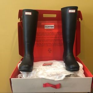 Tall Black Matte Hunter Rain Boot